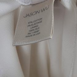 Jason Wu White Cotton Straight Fit Trousers S