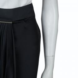 Jason Wu Black Pleated Front Midi Skirt M