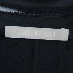 Jason Wu Black Pleated Front Midi Skirt M