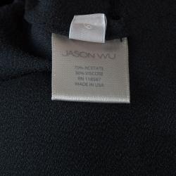 Jason Wu Black Pleated Front Midi Skirt M