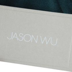 Jason Wu Green Embellished Neck Detail Short Sleeve Blouse M