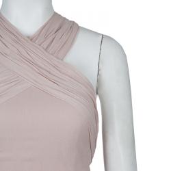 Jason Wu Resort'15 Blush Pink Crinkled Chiffon Crossfront Backless Dress S
