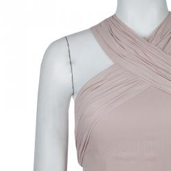 Jason Wu Resort'15 Blush Pink Crinkled Chiffon Crossfront Backless Dress S