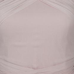 Jason Wu Resort'15 Blush Pink Crinkled Chiffon Crossfront Backless Dress S