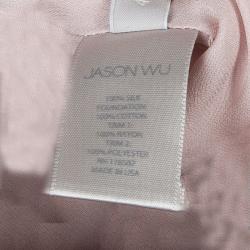 Jason Wu Resort'15 Blush Pink Crinkled Chiffon Crossfront Backless Dress S