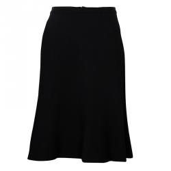 Jason Wu Black Knit Knee Length A-Line Skirt  L
