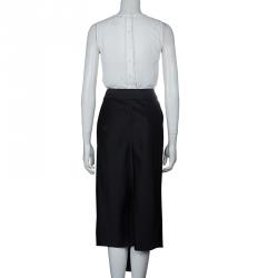 Jason Wu Black Pleated Front Midi Skirt  M