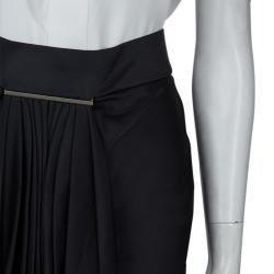 Jason Wu Black Pleated Front Midi Skirt  M