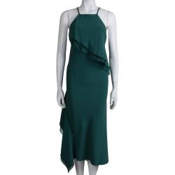Jason Wu Green Sleeveless Tiered Dress S