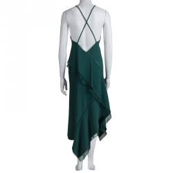 Jason Wu Green Sleeveless Tiered Dress S