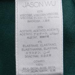 Jason Wu Green Sleeveless Tiered Dress S