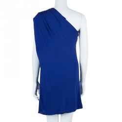 Pre Owned Jean Paul Gaultier Blue One Shoulder Dress M