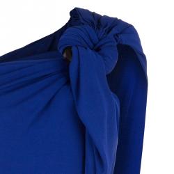 Pre Owned Jean Paul Gaultier Blue One Shoulder Dress M