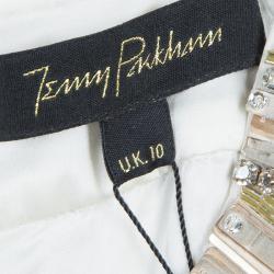 Jenny Packham Gold Sequin Embellished Sleeveless Gown M