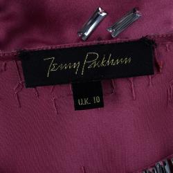 Jenny Packham Pink Silk Crystal Embellished Dress M