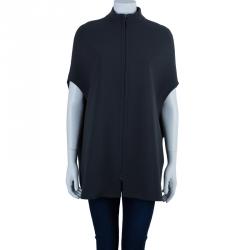 Jil Sander Charcoal Sleeveless Cocoon Coat XS
