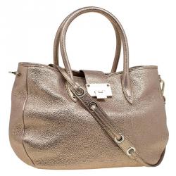 Pre Owned Jimmy Choo Gold Leather Rania Tote