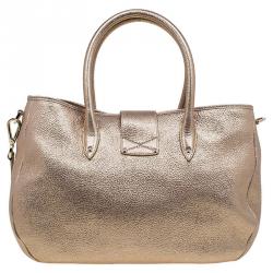 Pre Owned Jimmy Choo Gold Leather Rania Tote