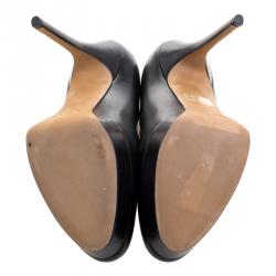 مملوكة مسبقًا Jimmy Choo Black Leather Cosmic Platform Pumps Size 40