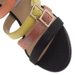 Pre Owned صندل جيمي تشو بوستر بسيور جلد متعدد الألوان مقاس 40