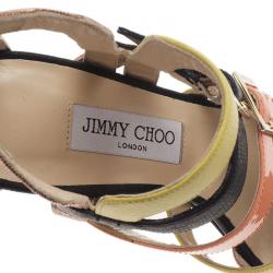 Pre Owned صندل جيمي تشو بوستر بسيور جلد متعدد الألوان مقاس 40