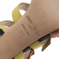 Pre Owned صندل جيمي تشو بوستر بسيور جلد متعدد الألوان مقاس 40