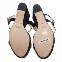 مملوكة مسبقًا صندل جيمي تشو نايس أسود و ذهبي مقاس 41