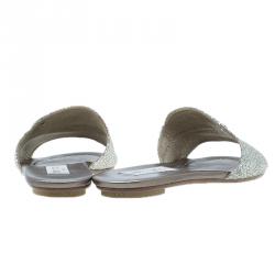 مملوكة مسبقًا صندل سلايد جيمي تشو ناندا فضي مقاس 38