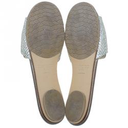 مملوكة مسبقًا صندل سلايد جيمي تشو ناندا فضي مقاس 38
