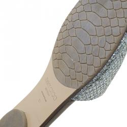 مملوكة مسبقًا صندل سلايد جيمي تشو ناندا فضي مقاس 38