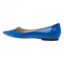 Pre Owned Jimmy Choo Royal Blue Pointed Flats Size 38