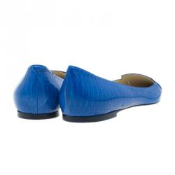 Pre Owned Jimmy Choo Royal Blue Pointed Flats Size 38