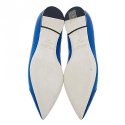 Pre Owned Jimmy Choo Royal Blue Pointed Flats Size 38