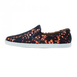 Jimmy Choo Black and Orange Demi Lace Slippers Size 41