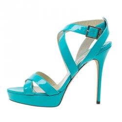 Pre Owned صندل جيمي تشو تركواز مقاس 40.5