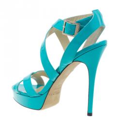 Pre Owned صندل جيمي تشو تركواز مقاس 40.5