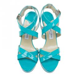 Pre Owned صندل جيمي تشو تركواز مقاس 40.5