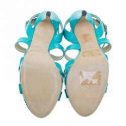 Pre Owned صندل جيمي تشو تركواز مقاس 40.5