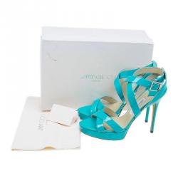 Pre Owned صندل جيمي تشو تركواز مقاس 40.5