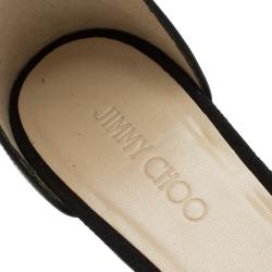 مملوكة مسبقًا Jimmy Choo Black Suede Neat Ankle Strap Sandals Size 41