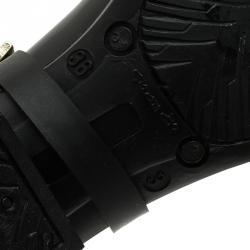 مملوكة مسبقًا Jimmy Choo Black Rubber Chester Rain Boot Size 36