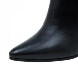 Pre Owned Jimmy Choo Black Leather and Blue Suede Legion Ankle Boots Size 41