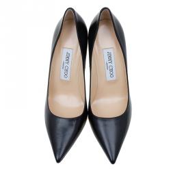 Jimmy Choo Black Leather Abel Pointed Toe Pumps Size 36