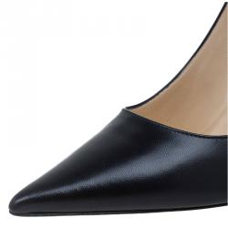 Jimmy Choo Black Leather Abel Pointed Toe Pumps Size 36