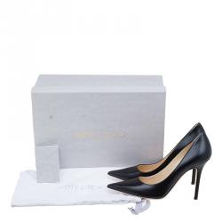 Jimmy Choo Black Leather Abel Pointed Toe Pumps Size 36