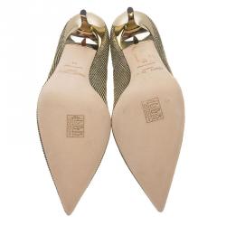 Pre Owned Jimmy Choo Gold Lamé Abel Pointed Toe Pumps Size 39