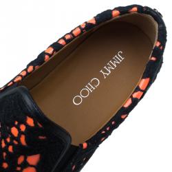 Pre Owned Jimmy Choo Black and Orange Demi Lace Slippers Size 39