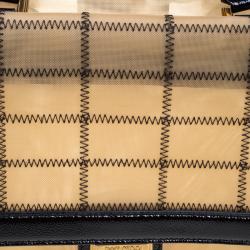 Pre Owned Jimmy Choo Light Brown/Black Mesh and Leather Trim Catherine Bag