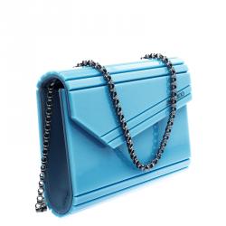 Pre Owned حقيبة كلتش جيمي تشو كاندي أكريليك زرقاء