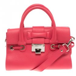 Jimmy Choo Pink Leather Small Rosalie Top Handle Bag